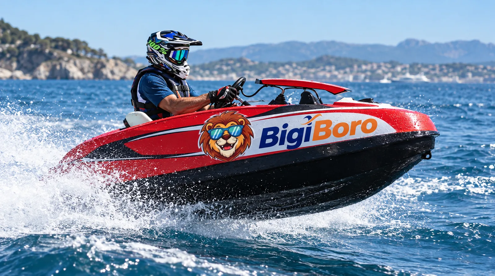Jet car aux couleurs de BIGI BORO à Tamuda Bay