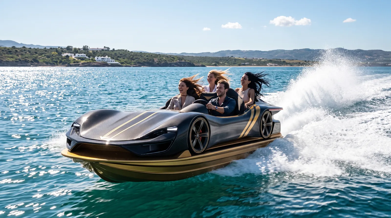 Jet car de luxe sur la mer